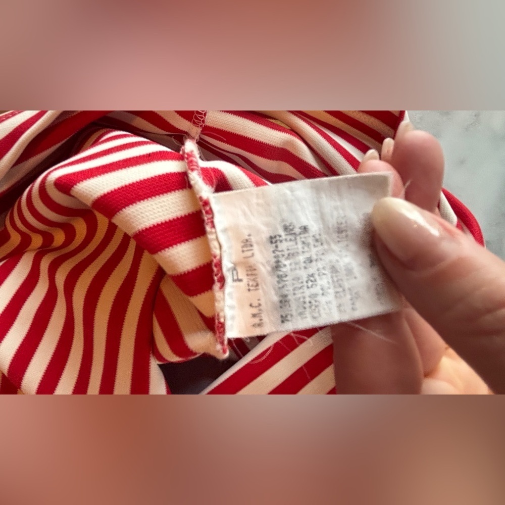 Colcci red and white striped bodycon dress size S short sleeve - Picture 14 of 15
